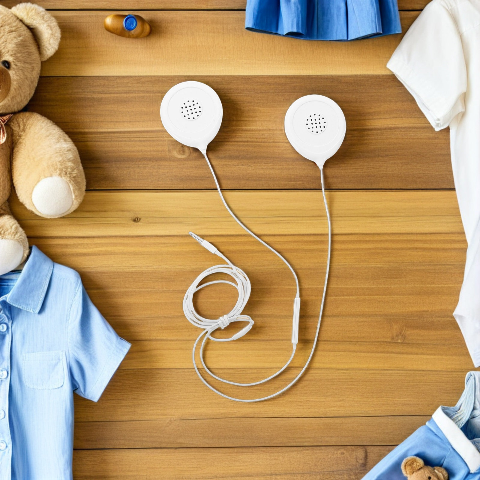 Audio Music Technology - 1Set Baby Bump Headphones White Flexible