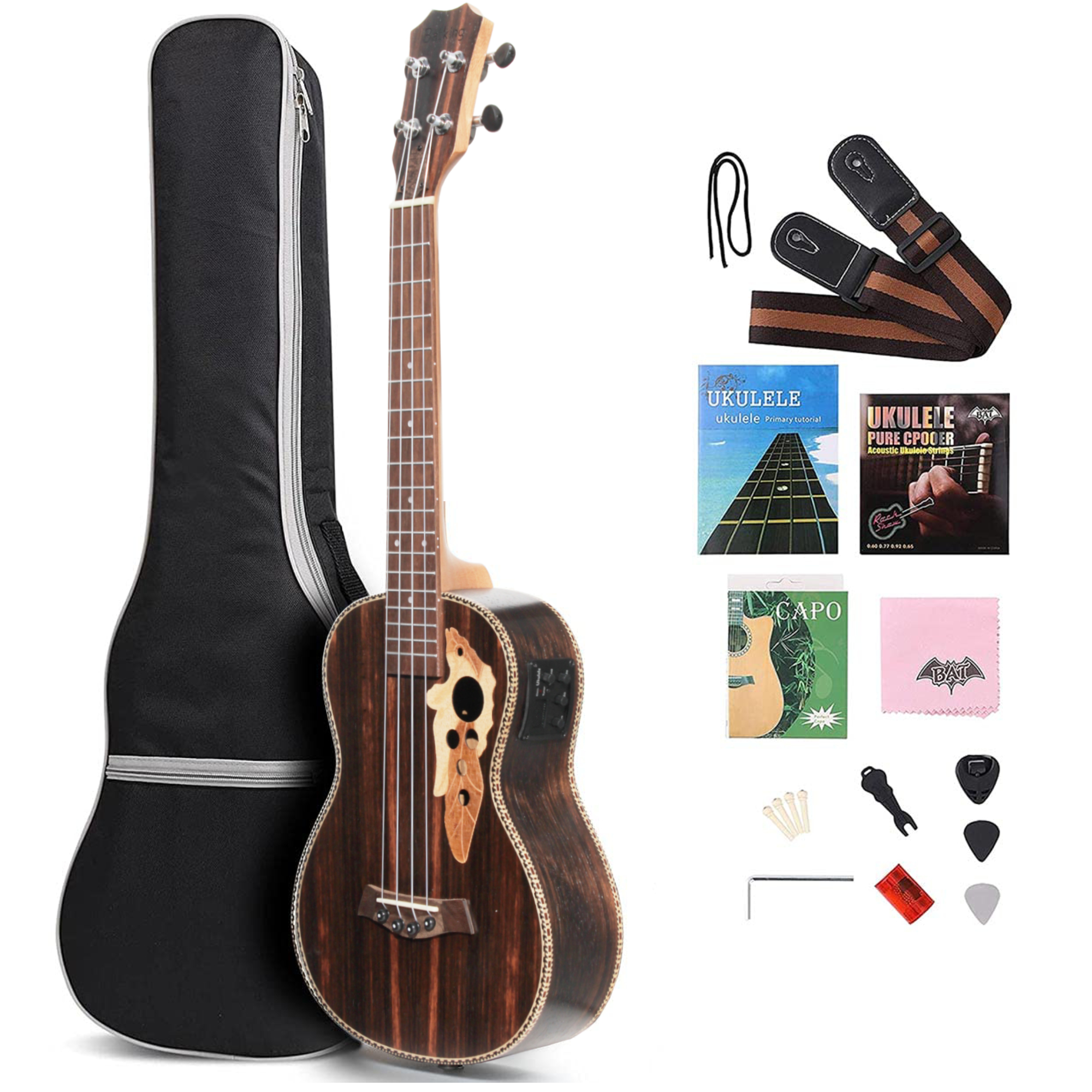 Ukulele Beginner Kit - Batking Tenor Ukulele for Left Hand,
