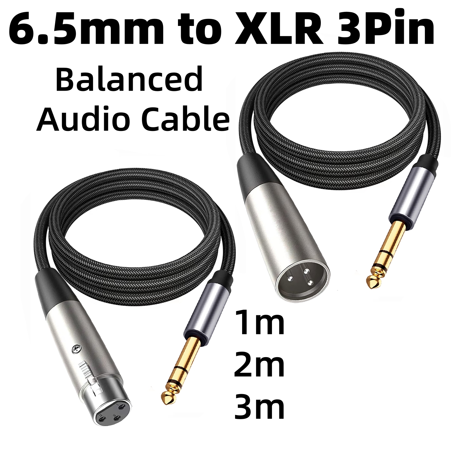 Audio Music Mixer - XLR to 1/4 TRS Cable 6.5mm(6.35mm)