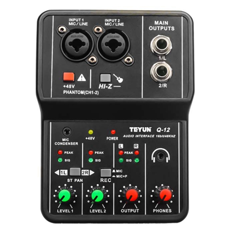 Audio Music Mixer - Q-12 Sound Card Audio Mixer Sound