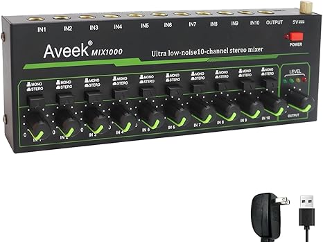 Aveek 10 Channel Mixer - Mini  - Audio Music Mixer 评论和价格