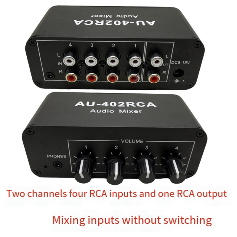 AU-402RCA Stereo Audio Mixer M - Audio Music Mixer 评论和价格