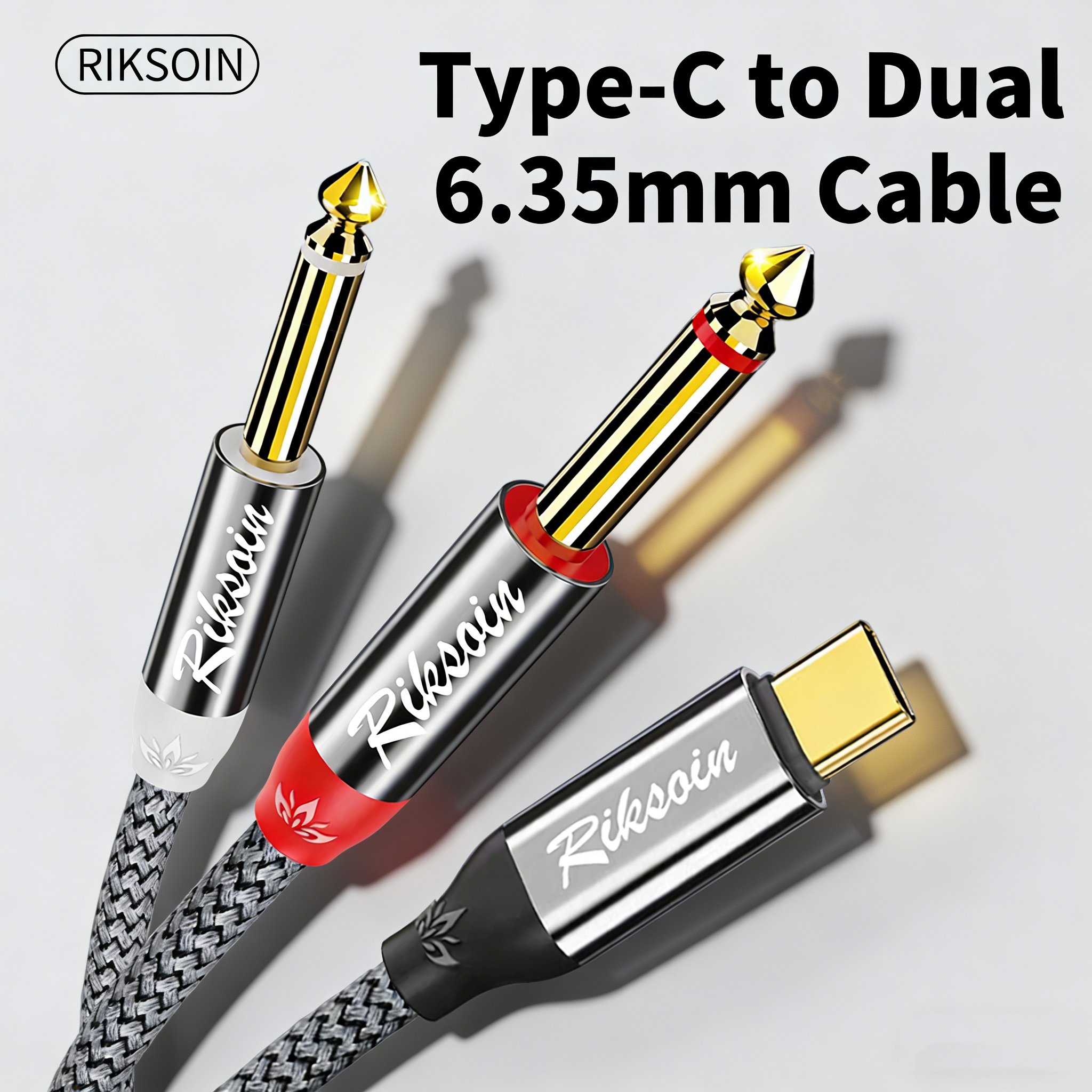 USB Type C to Dual 6.35mm TS A - Audio Music Mixer 评论和价格