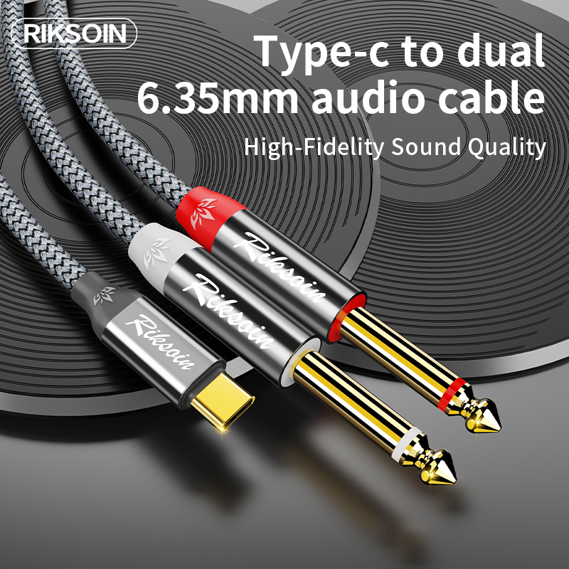 USB Type C to Dual 6.35mm TS A - Audio Music Mixer 评论和价格