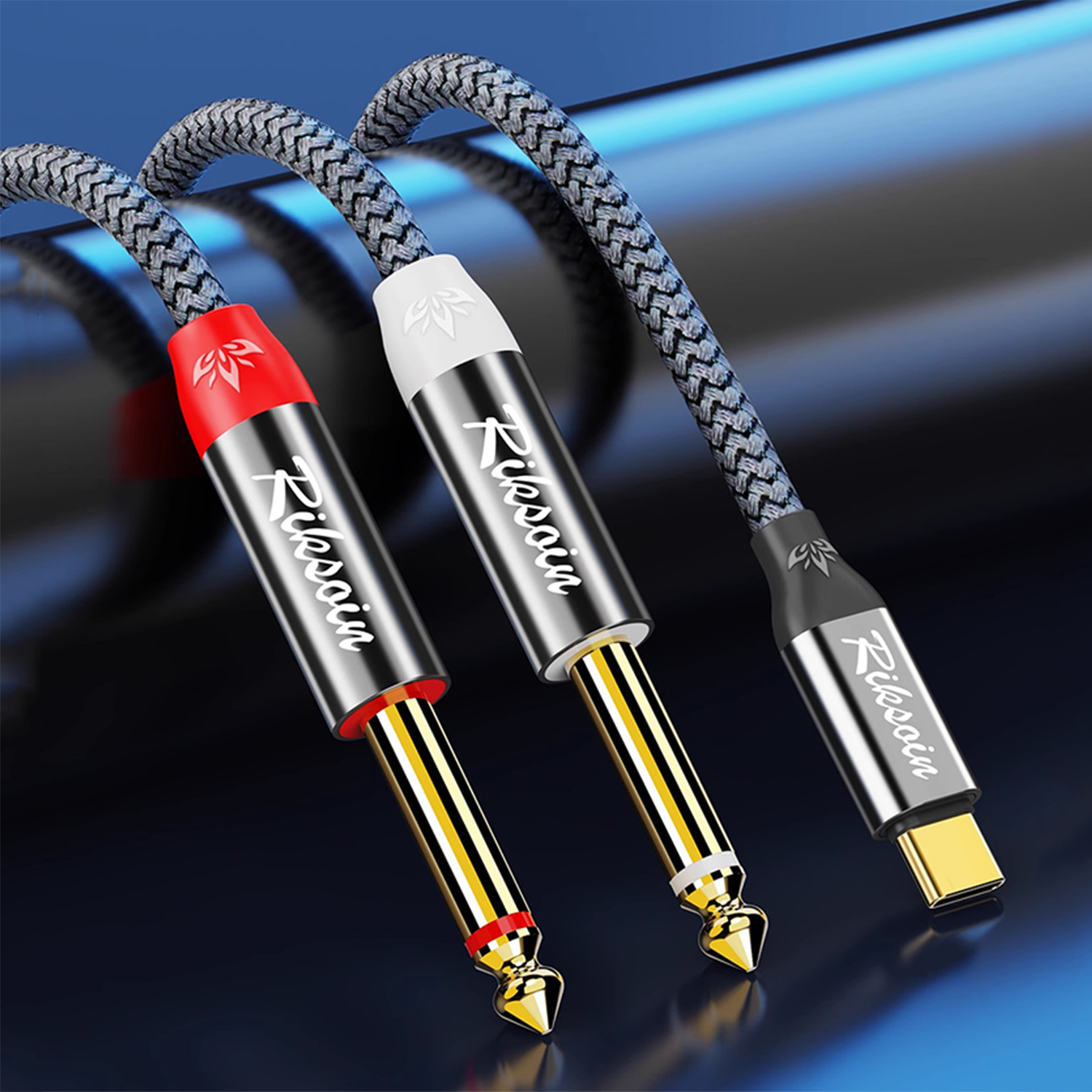 USB Type C to Dual 6.35mm TS A - Audio Music Mixer 评论和价格