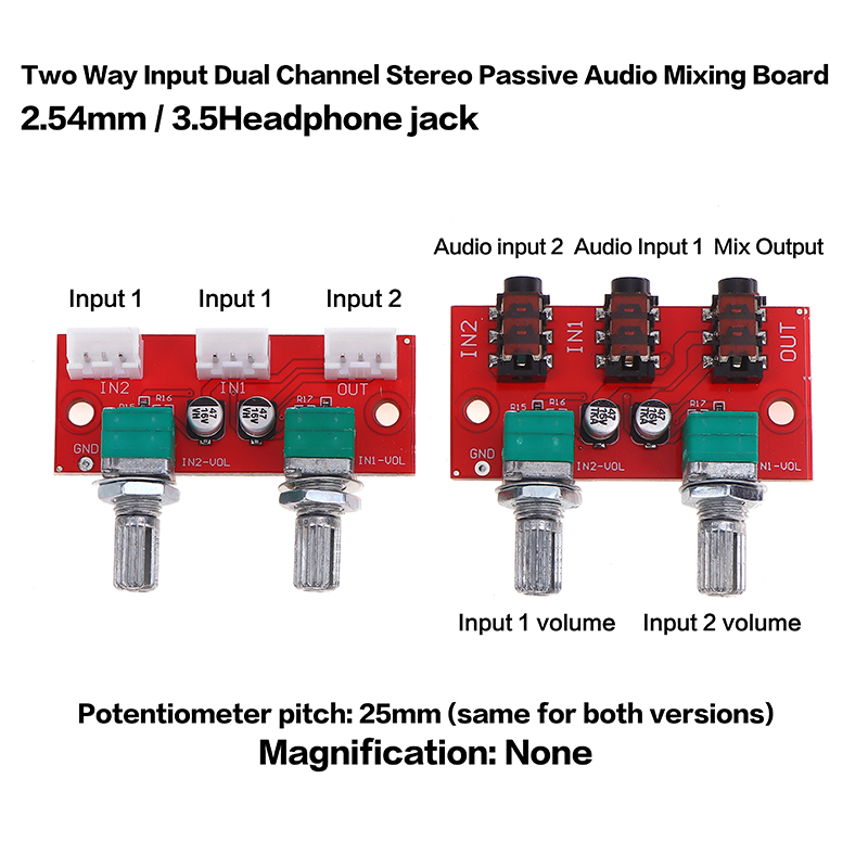 Dual Channel Stereo Passive Au - Audio Music Mixer 评论和价格