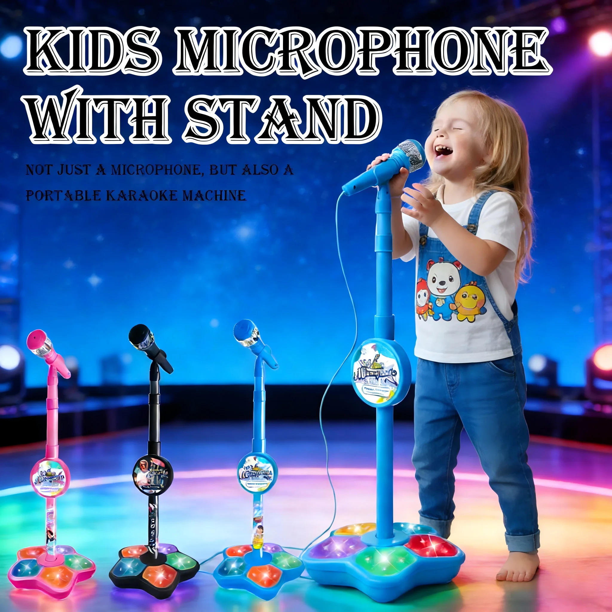 Karaoke Microphone with Stand, - Audio Music Editing 评论和价格