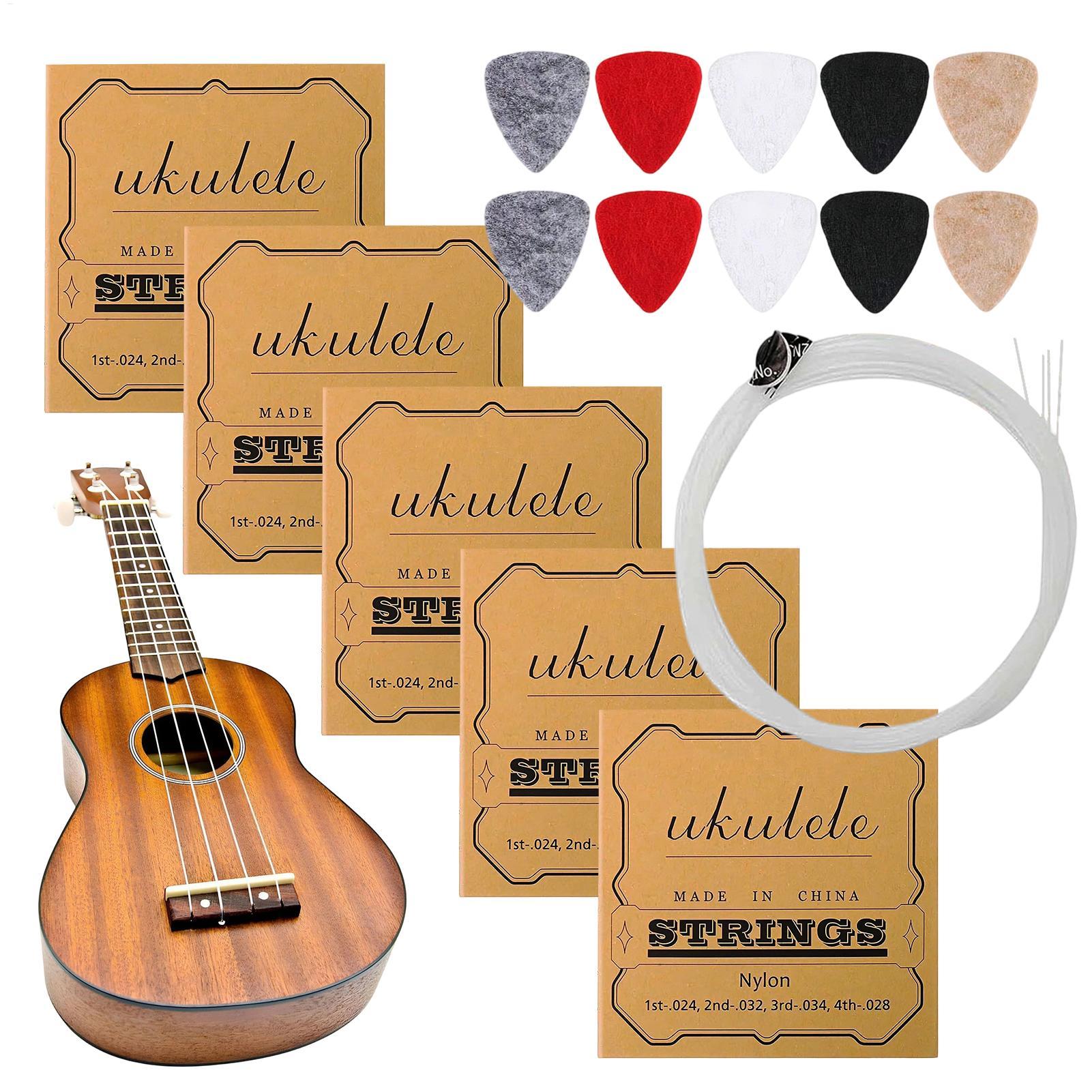 5 Sets Ukulele Strings Kit Pre - Ukulele Beginner Kit 评论和价格
