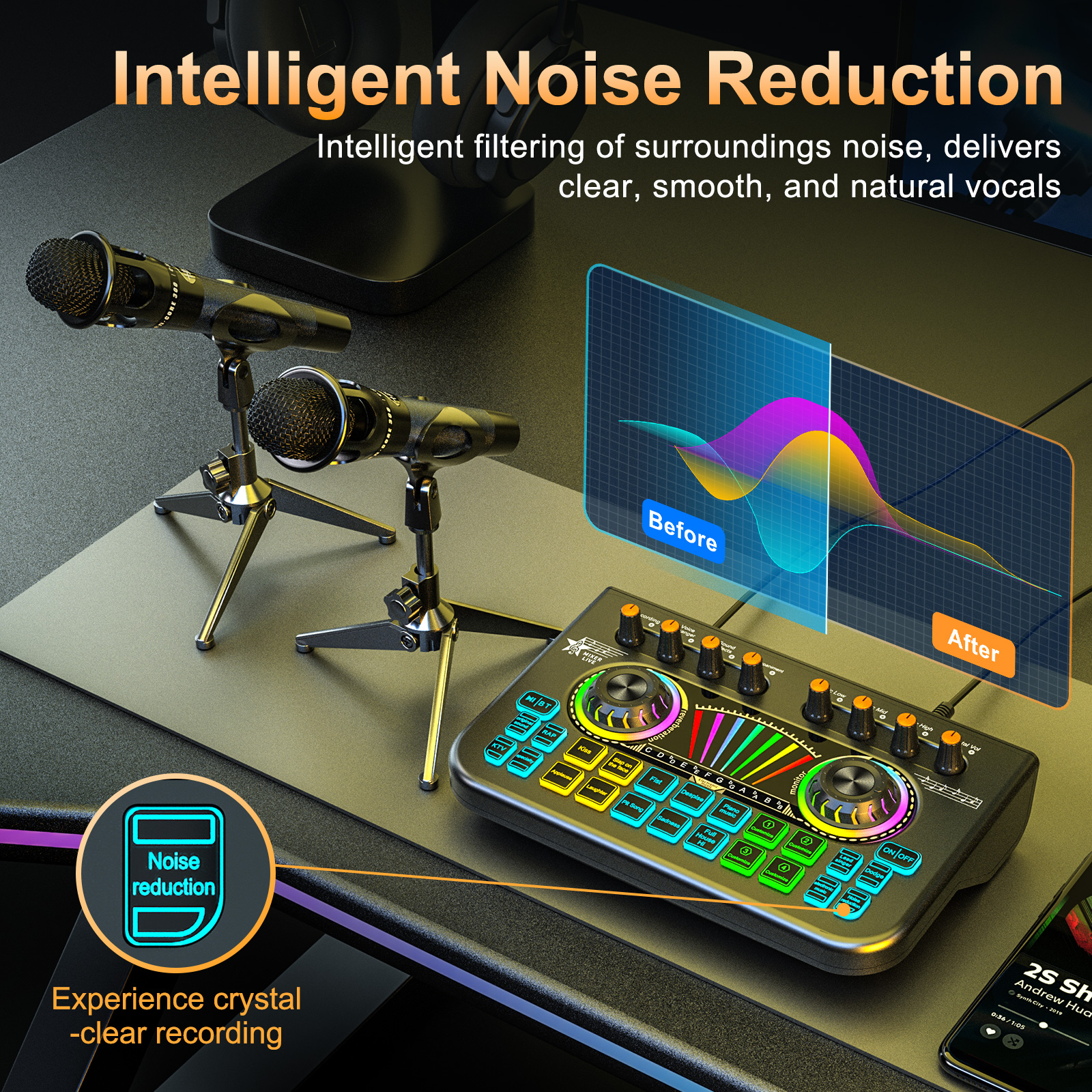 Tenlamp Sound Board for Pc/Pho - Audio Music Mixer 评论和价格