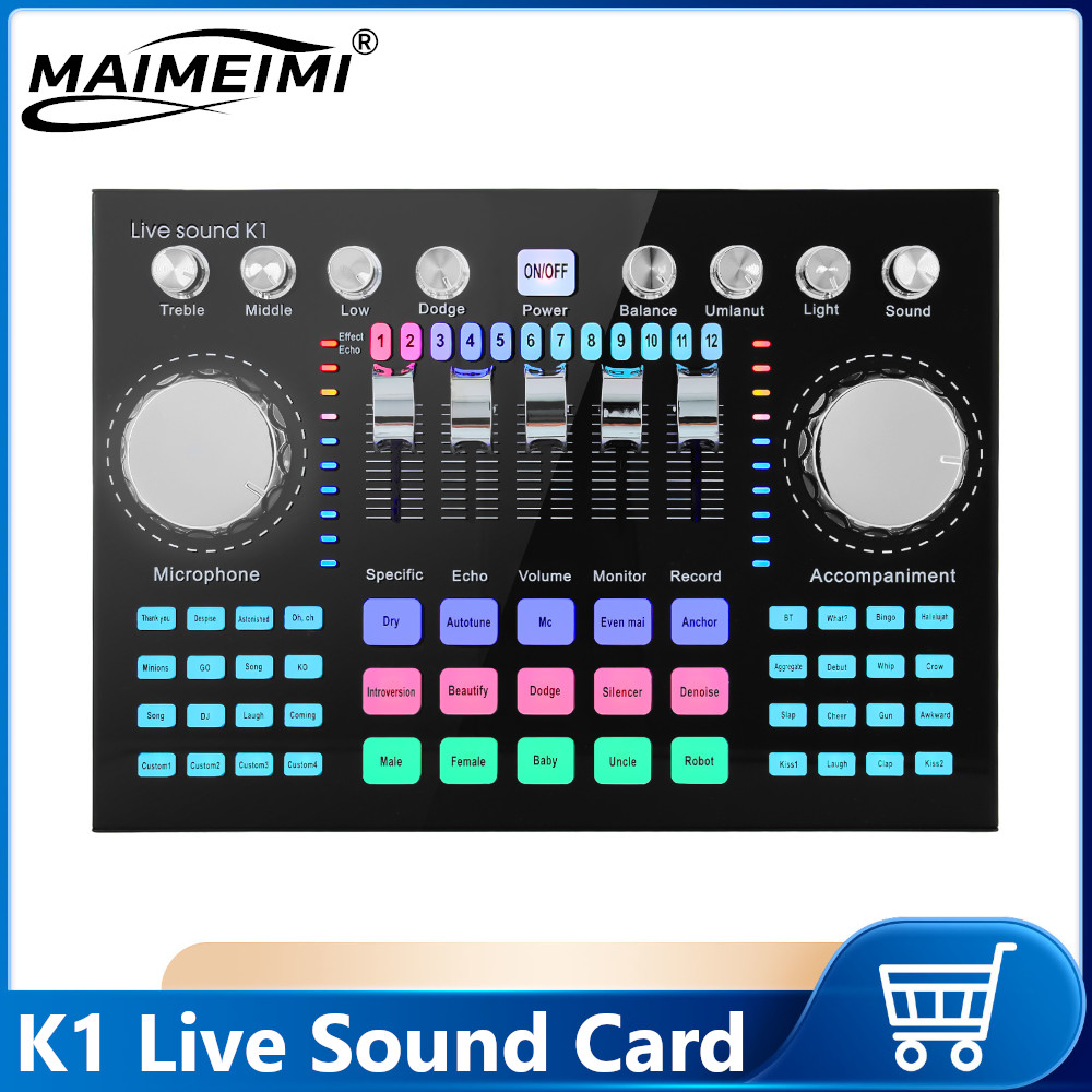 K1 Live Sound Card Voice Chang - Audio Music Mixer 评论和价格