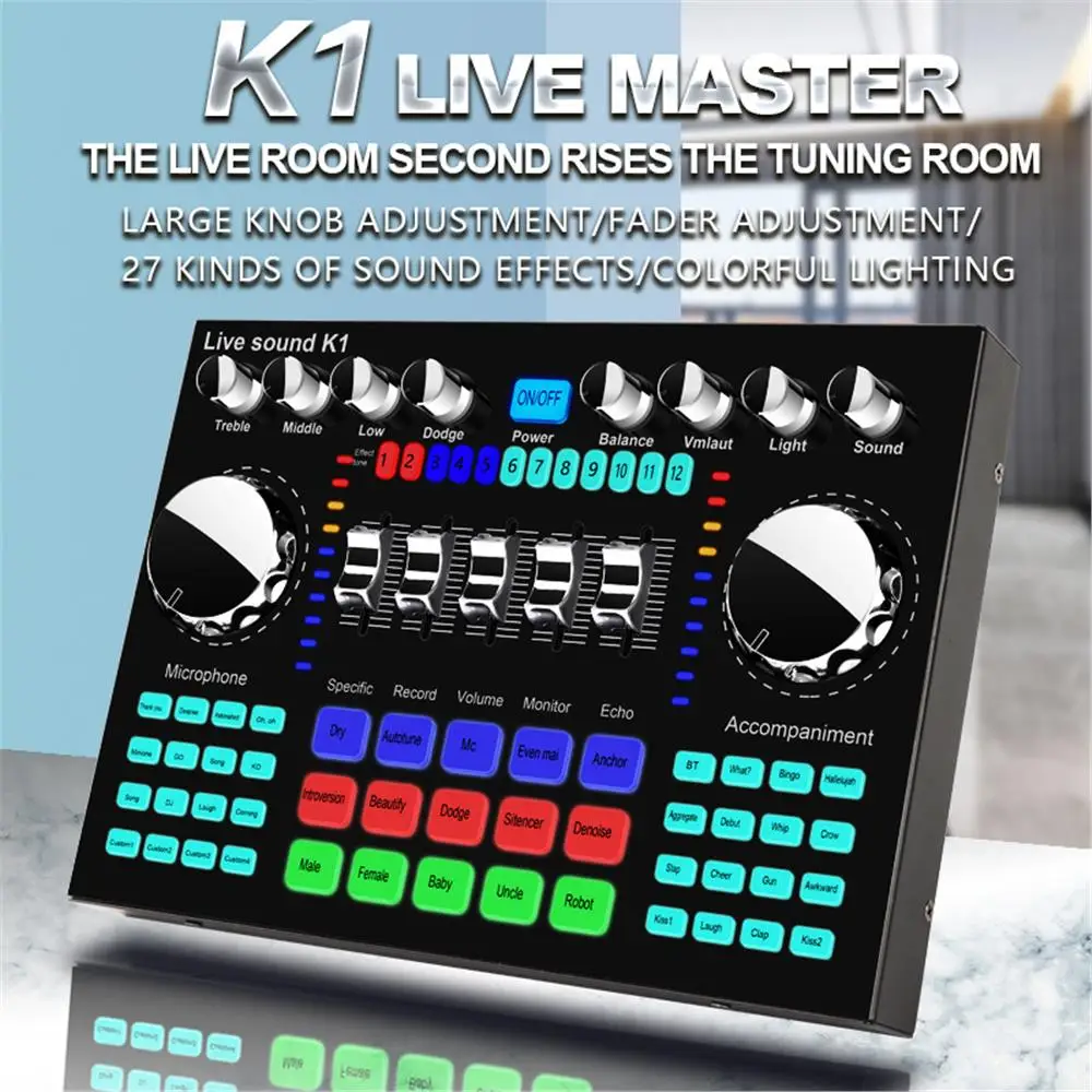 K1 Live Sound Card Voice Chang - Audio Music Mixer 评论和价格