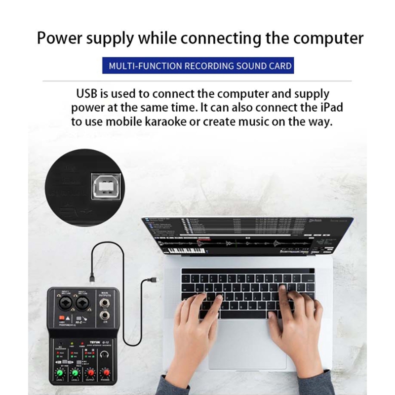 Q-12 Sound Card Audio Mixer So - Audio Music Mixer 评论和价格