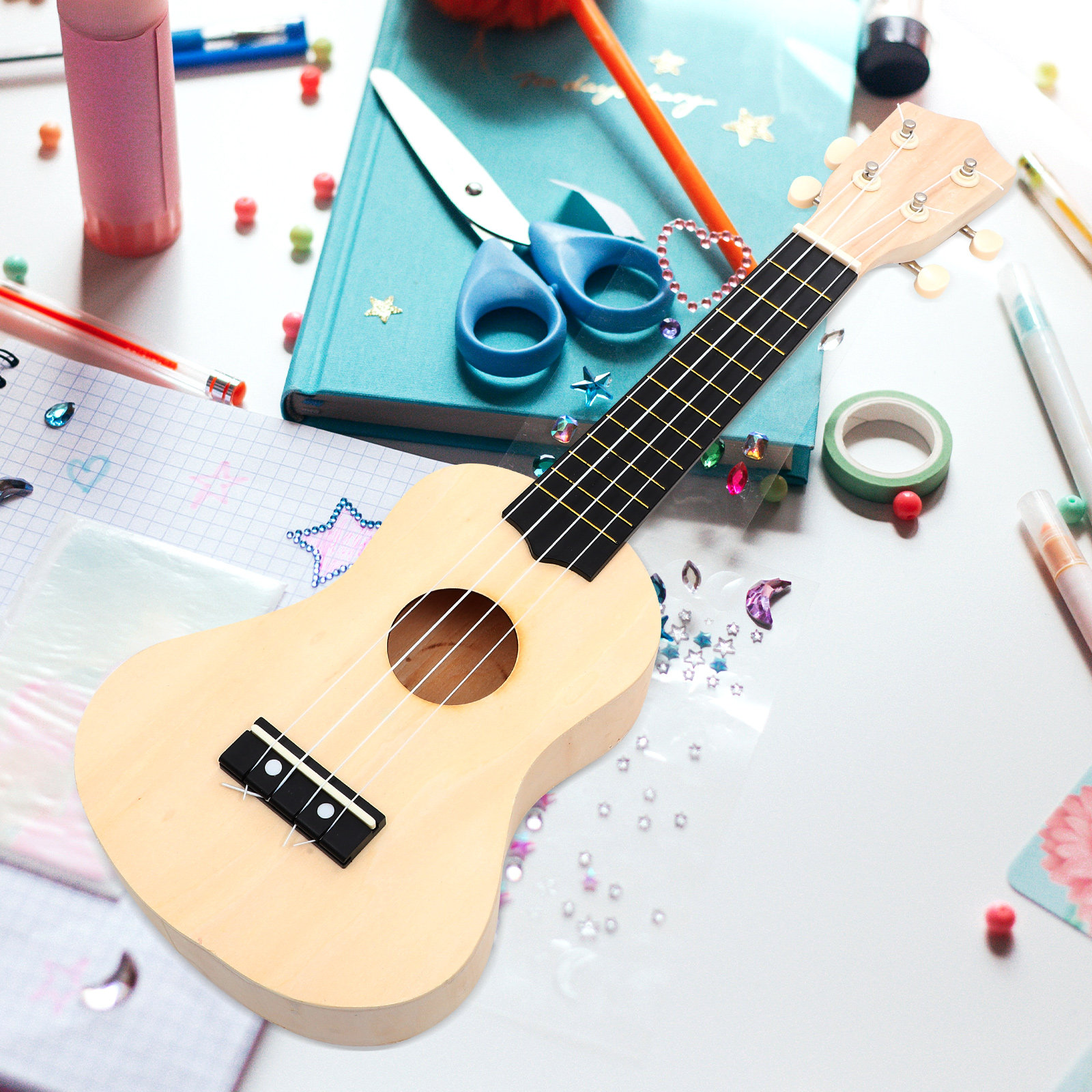 1Set DIY Ukulele Kit Unpainted - Ukulele Beginner Kit 评论和价格