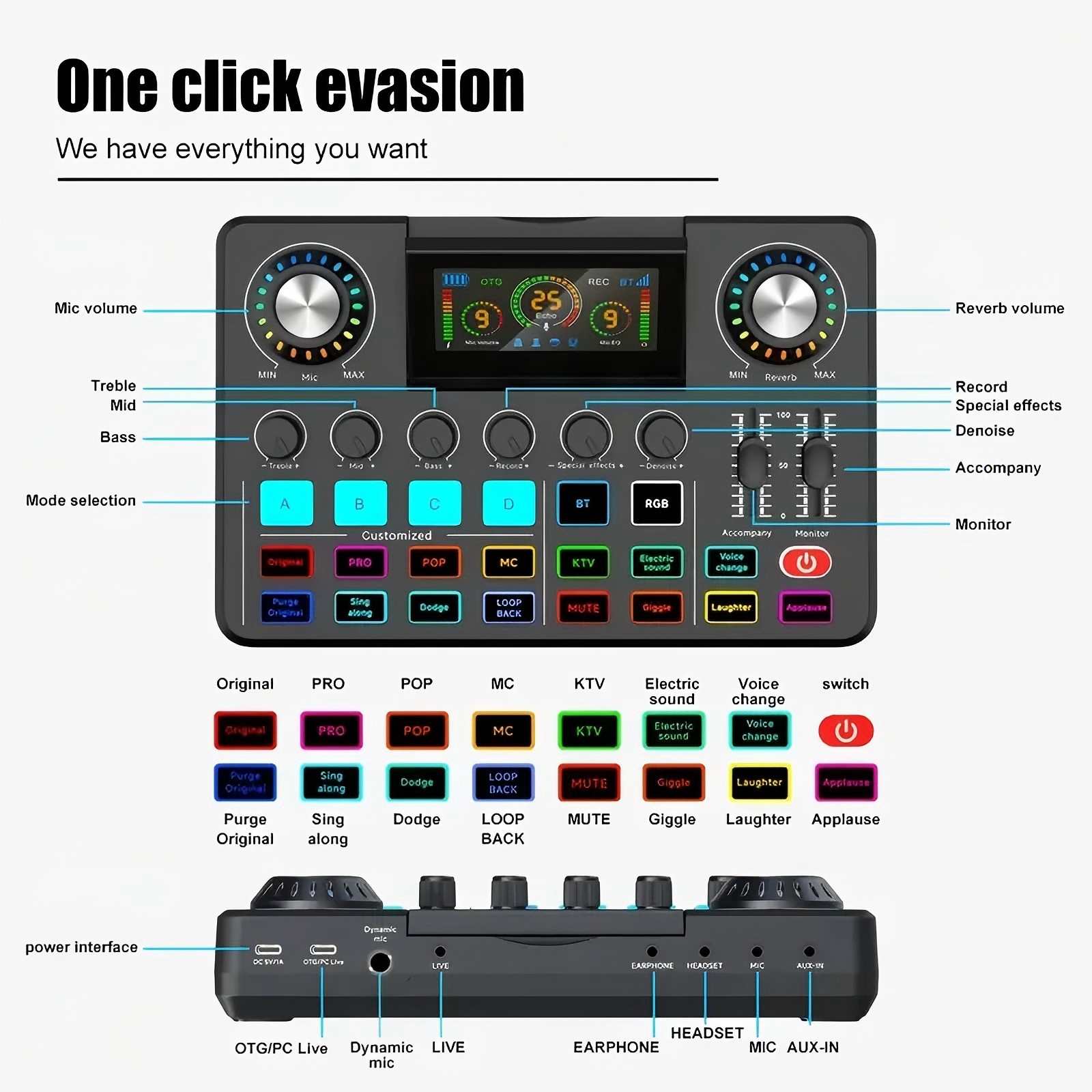 Audio Mixer, Live Sound Card w - Audio Music Mixer 评论和价格