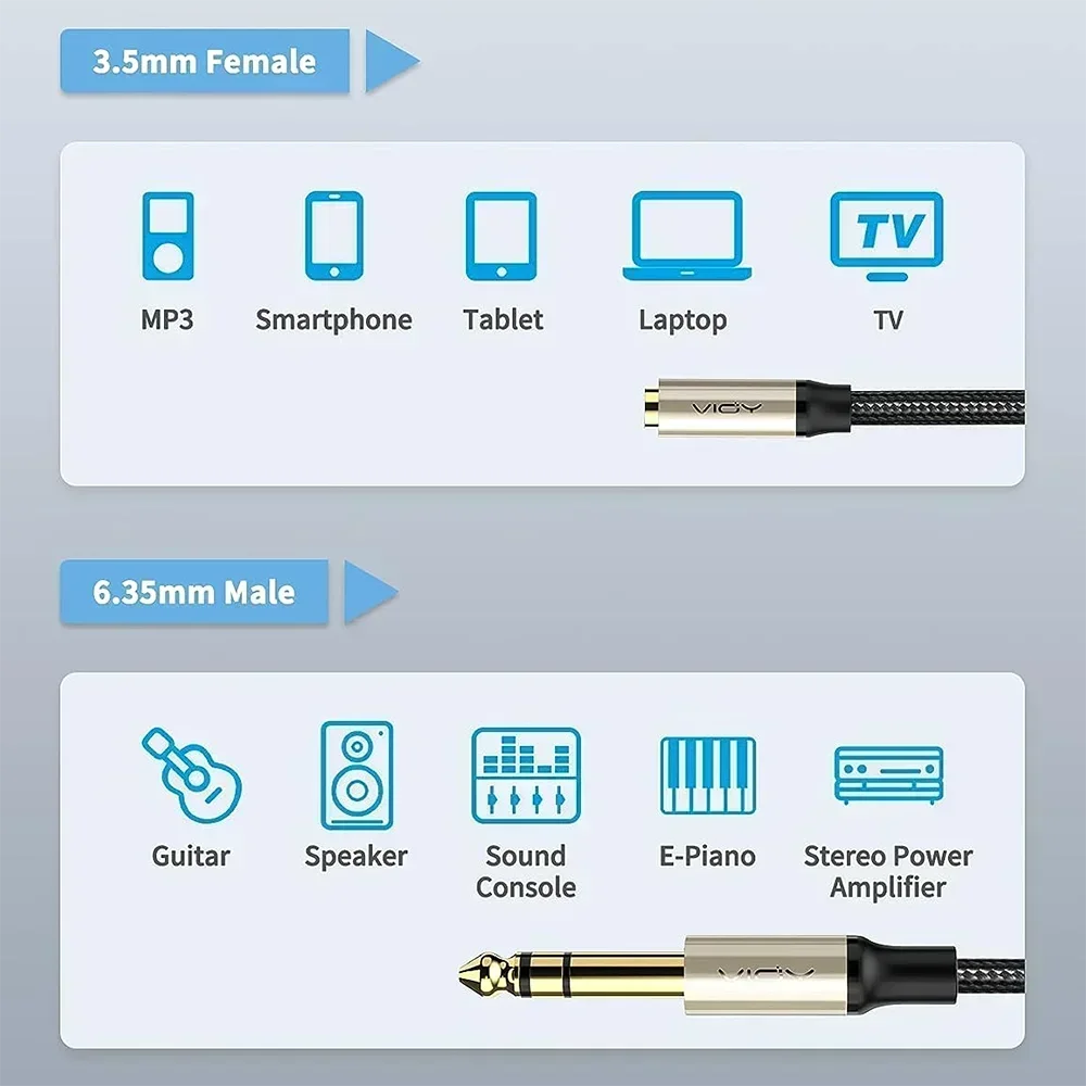 6.35mm To 3.5mm Headphone Adap - Audio Music Mixer 评论和价格